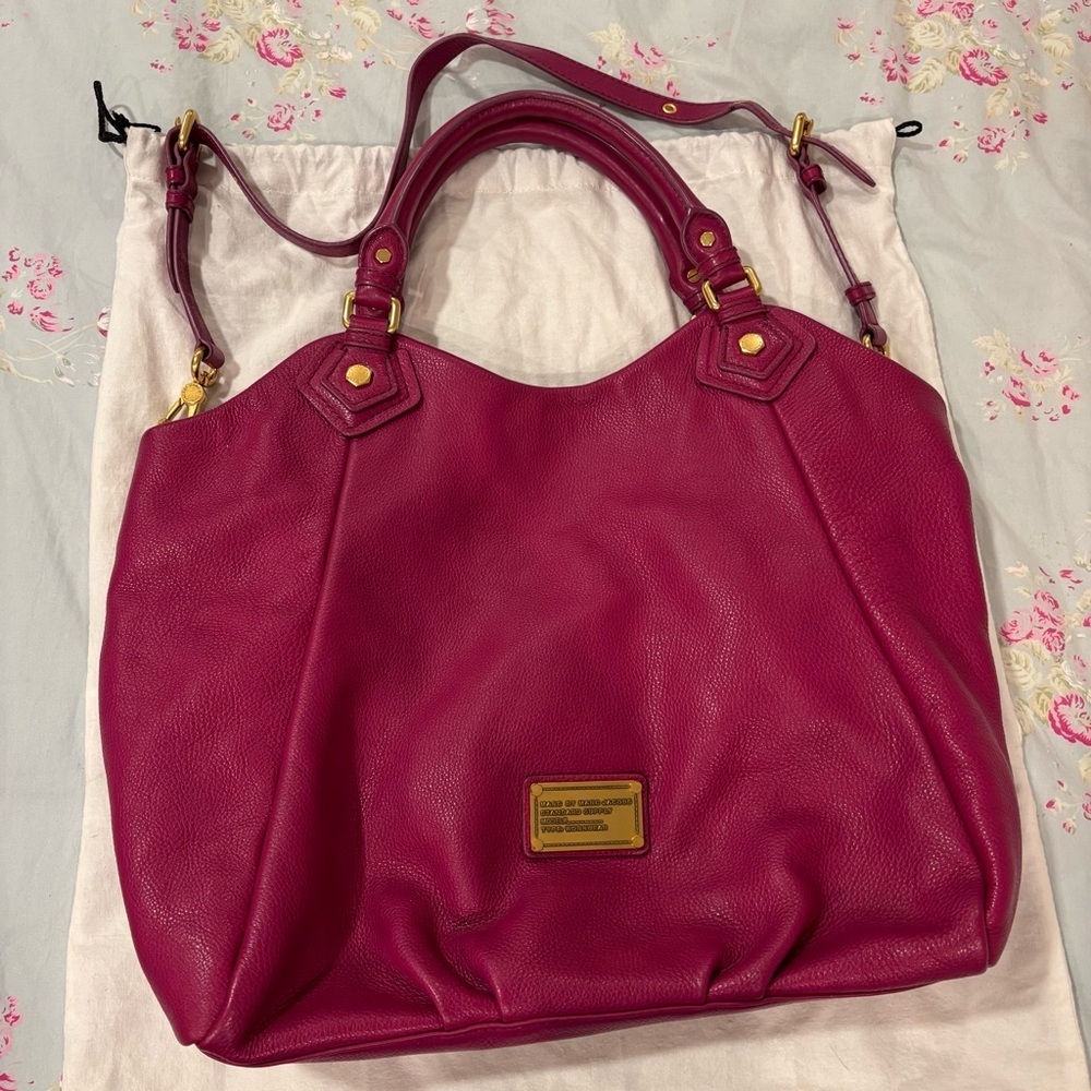 Marc By Marc Jacobs vibrant magenta Pebbled Leather Satchel